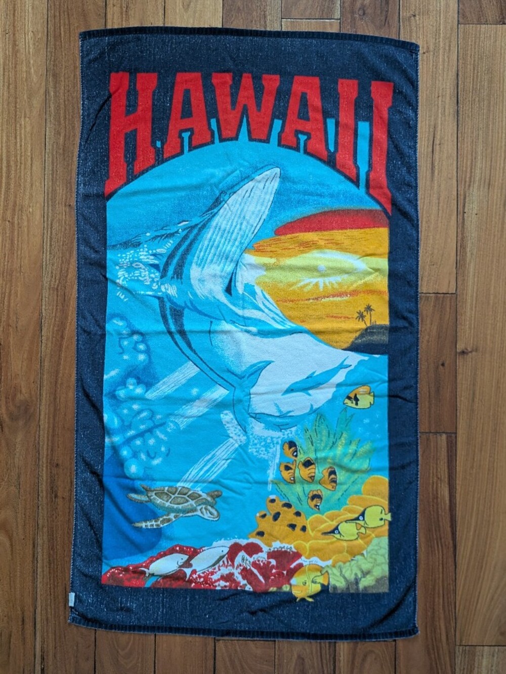Hawaii Vintage Whale Beach Towel (OS)